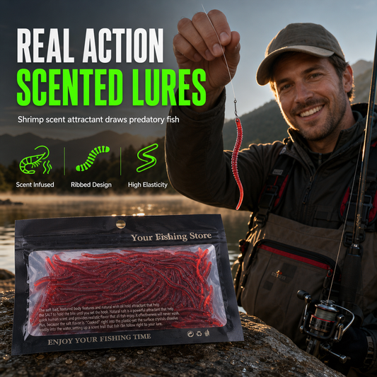 ⏳🔥LIMITED-TIME 50% OFF! ⏰🎣 Simulation Earthworm Soft Fishing Lures – Scented, Lifelike, Durable 🌊
