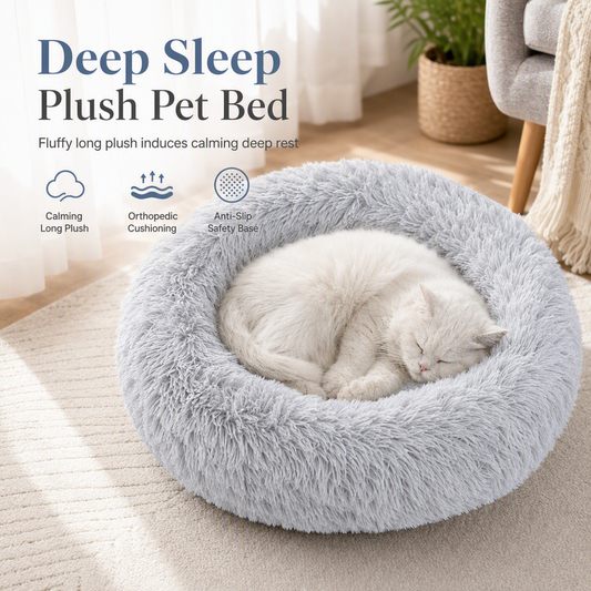 ⏳🔥LIMITED-TIME 50% OFF! ⏰Round Cozy Plush Pet Nest🛋️🐾