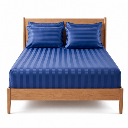 ⏳🔥LIMITED-TIME 50% OFF! ⏰Thickened 120g Cotton-Like Twill Hotel Bedding Set with Ribbon Trim Flat Sheet and Fitted Sheet