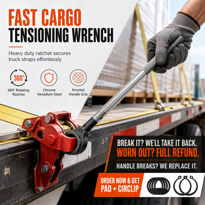 ⏳🔥LIMITED-TIME 50% OFF! ⏰Truck Rope Tightener Ratchet Wrench – 360° Rotation & Labor-Saving Design 🚚✨