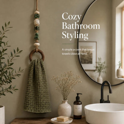 ⏳🔥LIMITED-TIME 50% OFF! ⏰🎉 2026 Sale — Over 25,000 Sold!🏠Decorative Beaded Towel Hanger with Wooden Ring