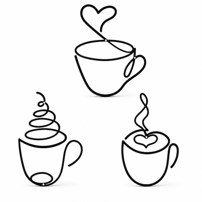 ⏳🔥LIMITED-TIME 50% OFF! ⏰Creative Metal Coffee Cup Wall Art 20.3cm Height Hanging Iron Decor for Home Cafe Indoor Wall Decoration☕️