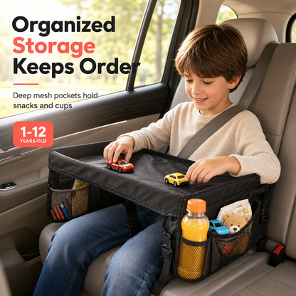 ⏳🔥LIMITED-TIME 50% OFF! ⏰🚗 Kids Car Seat Travel Tray – Drawing Board & Storage Organizer 🎨