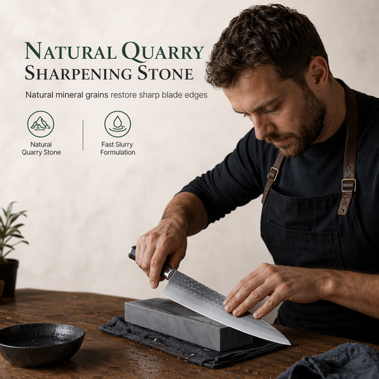 ⏳🔥LIMITED-TIME 50% OFF! ⏰ Natural Whetstone 3000 Grit – Green Slurry, Single-Sided Sharpening Stone🔪
