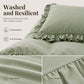 ⏳🔥LIMITED-TIME 50% OFF! ⏰Simple Solid Color 4-Piece Bedding Set with Ruffled Borders🛏️☁️