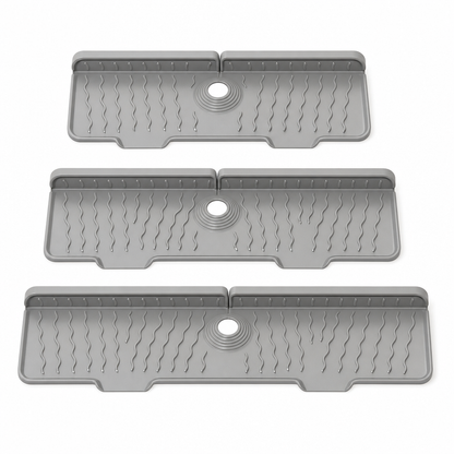 ⏳🔥LIMITED-TIME 50% OFF! ⏰Silicone Faucet Splash Guard Mat — Drain Fast, Cuttable🧽