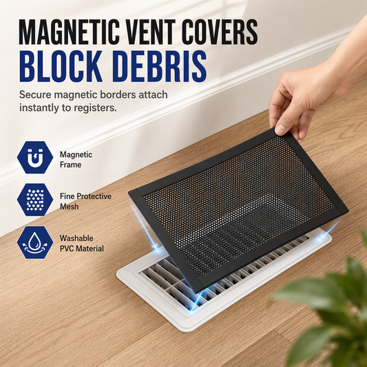 ⏳🔥LIMITED-TIME 50% OFF! ⏰Magnetic Floor Vent Cover PVC Mesh Screen for Home Wall and Ceiling Vents Dustproof Shield🏠