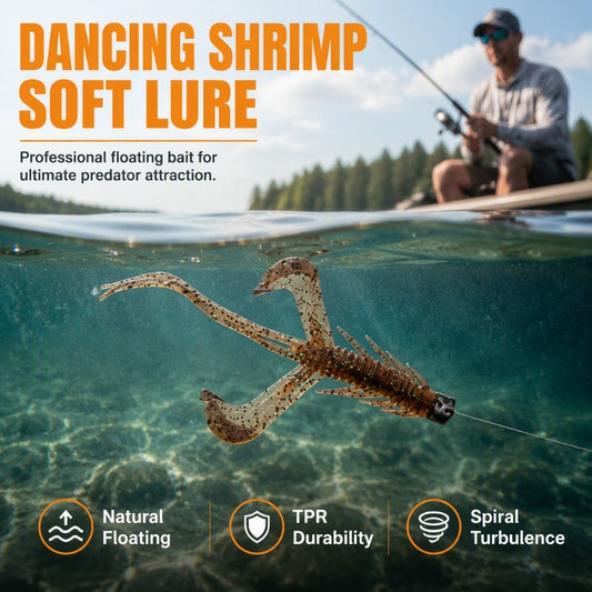 ⏳🔥LIMITED-TIME 50% OFF! ⏰🎣 Realistic Shrimp Soft Lures – Lifelike Action, Scent Infused, Glow Visible 🦐✨