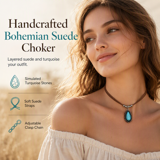 ⏳🔥LIMITED-TIME 50% OFF! ⏰Vintage Bohemian Style Suede Layering Necklace for Women with Dragonfly or Waterdrop Pendant🦋📿