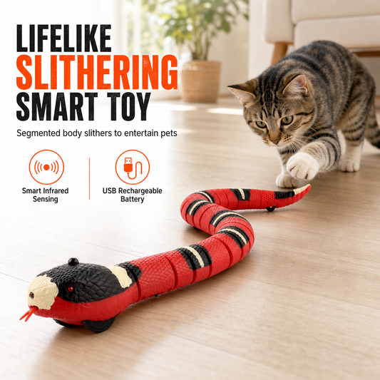 ⏳🔥LIMITED-TIME 50% OFF! ⏰Smart Sensing Electric Snake Toy with Obstacle Avoidance Banded Krait Interactive Prank Toy for Kids🐍🐾