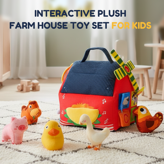⏳🔥LIMITED-TIME 50% OFF! ⏰Interactive Plush Farm House Toy Set for Kids🐥 – Soft Farm Animal Playhouse for Early Learning, Pretend Play & Gift Fun👶