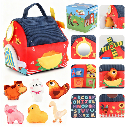 ⏳🔥LIMITED-TIME 50% OFF! ⏰Interactive Plush Farm House Toy Set for Kids🐥 – Soft Farm Animal Playhouse for Early Learning, Pretend Play & Gift Fun👶