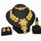 ⏳🔥LIMITED-TIME 50% OFF! ⏰24K Gold Plated Bridal Jewelry Set | Dubai Indian Style | Necklace Bracelet Ring & Earrings Set for Women💛💍📿
