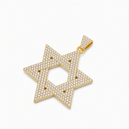 ⏳🔥LIMITED-TIME 50% OFF! ⏰Hip Hop Iced Out Rhinestone Hollow Star of David with 50cm Chain✡️📿
