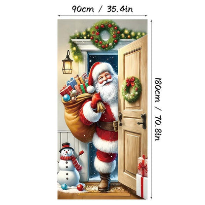 ⏳🔥LIMITED-TIME 50% OFF! ⏰🎄 Christmas Door Cover — Instant Holiday Decor, Fade Resistant 🎅✨