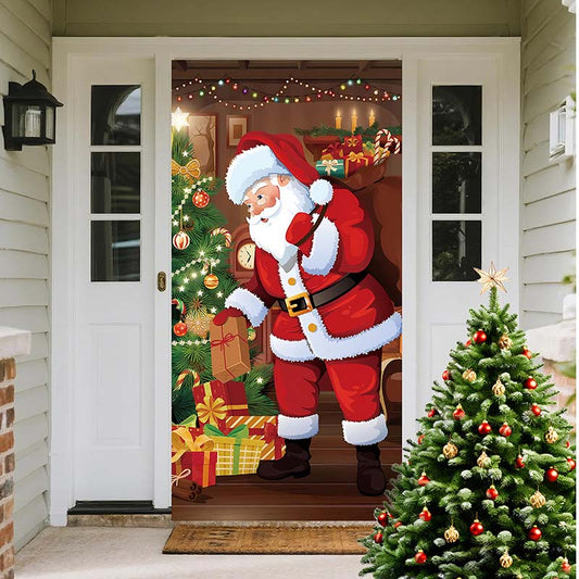 ⏳🔥LIMITED-TIME 50% OFF! ⏰🎄 Christmas Door Cover — Instant Holiday Decor, Fade Resistant 🎅✨