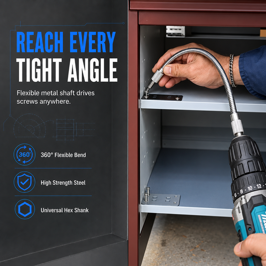 ⏳🔥LIMITED-TIME 50% OFF! ⏰🔧 360° Bendable Flexible Drill Shaft | Reach Hidden Screws in Tight, Hard-to-Access Corners↩️💪
