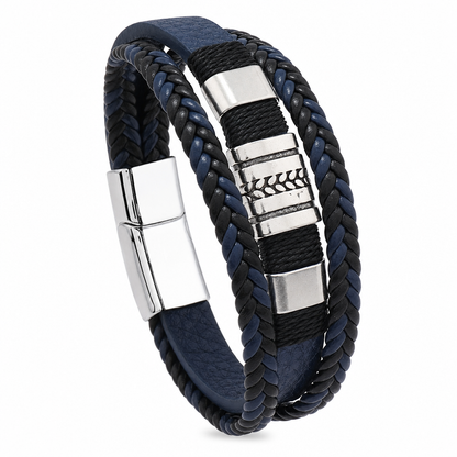 ⏳🔥LIMITED-TIME 50% OFF! ⏰Men's Retro Leather with Square Wheat Pattern Alloy Magnetic Clasp🖤