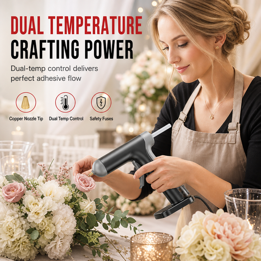 ⏳🔥LIMITED-TIME 50% OFF! ⏰Cordless Hot Melt Glue Gun Set with 2000mAh Rechargeable Battery and Copper Nozzle Includes 10 Glue Sticks for DIY Crafts and Home Use