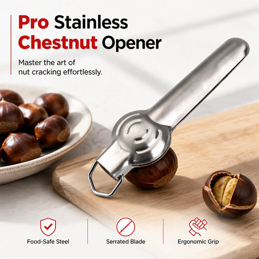 ⏳🔥LIMITED-TIME 50% OFF! ⏰Crack Chestnuts Instantly! Lever-Assisted Stainless Steel Nut Cracker 🌰