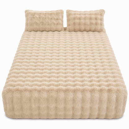 ⏳🔥LIMITED-TIME 50% OFF! ⏰Soft Rabbit Plush and Milk Velvet Fitted Sheet Mattress Cover Dustproof Mattress Protector