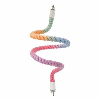 ⏳🔥LIMITED-TIME 50% OFF! ⏰Colorful Cotton Rope Parrot Perch Bendable Bird Climbing Rope Swing Toy with Fixed Ends🐦
