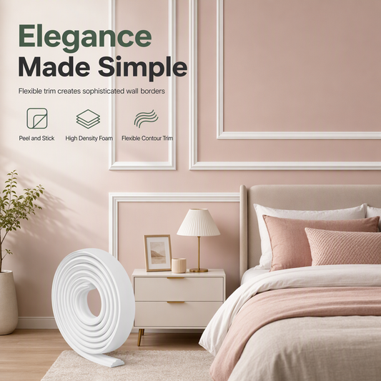 ⏳🔥LIMITED-TIME 50% OFF! ⏰🏠 EVA Self-Adhesive Wall Trim: Peel & Stick, Flexible Foam, No Tools, for Borders & Panels🎀🤍