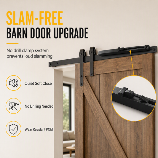 ⏳🔥LIMITED-TIME 50% OFF! ⏰🛡️ Sliding Barn Door Soft Close Mechanism – No-Drill, Quiet Closing, Durable 🚪✨