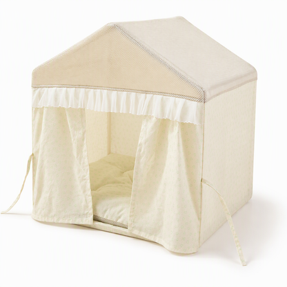 ⏳🔥LIMITED-TIME 50% OFF! ⏰🏕️Semi-Enclosed Indoor Pet Tent-House | Breathable Mesh Roof, Thick Padding🐱☁️
