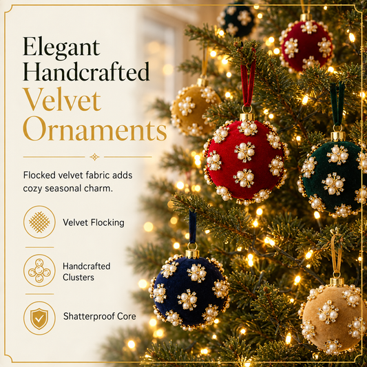 ⏳🔥LIMITED-TIME 50% OFF! ⏰8cm Velvet Christmas Ball Ornament Foam Hanging Bauble for Christmas Tree Decoration🎄