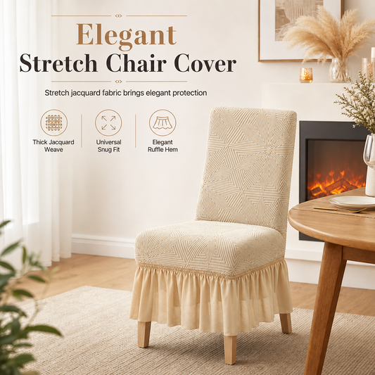 ⏳🔥LIMITED-TIME 50% OFF! ⏰Thickened Stretch Chair Cover with Ruffled Skirt Universal Dustproof Slipcover🪑🛡️