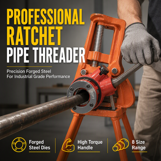 ⏳🔥LIMITED-TIME 50% OFF! ⏰Manual Pipe Threading Tool Kit with Ratchet Handle and Die Heads
