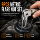 ⏳🔥LIMITED-TIME 50% OFF! ⏰9 Piece Flare Nut Socket Set Slotted Oxygen Sensor Wrench and Diesel Injector Line Socket Auto Repair Tool Kit with Storage Case