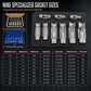 ⏳🔥LIMITED-TIME 50% OFF! ⏰9 Piece Flare Nut Socket Set Slotted Oxygen Sensor Wrench and Diesel Injector Line Socket Auto Repair Tool Kit with Storage Case