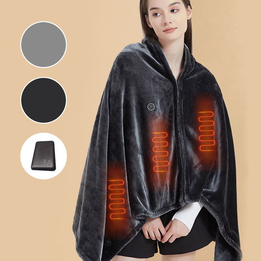 ⏳🔥LIMITED-TIME 50% OFF! ⏰USB Heated Flannel Blanket Shawl♨️🧥