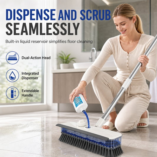 ⏳🔥LIMITED-TIME 50% OFF! ⏰✨ 4-in-1 Liquid Dispensing Floor Brush – 50% OFF! Scrub, scrape, squeegee & tweezers, long handle, stiff bristles – deep clean any floor. 🧹💪