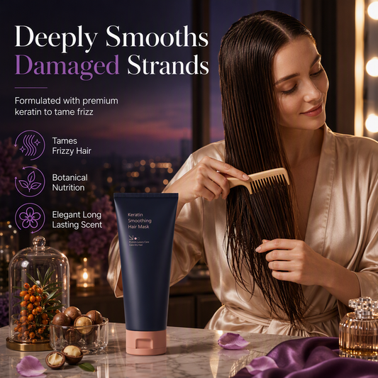 ⏳🔥LIMITED-TIME 50% OFF! ⏰Keratin Smoothing Hair Mask 320ml Nourishing and Repairing Treatment for Dry Frizzy and Damaged Hair