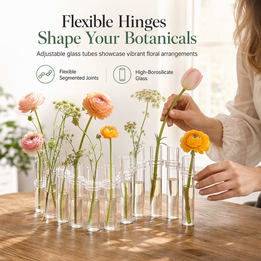 ⏳🔥LIMITED-TIME 50% OFF! ⏰Clear Glass Test Tube Vase Set with Cleaning Brush💐