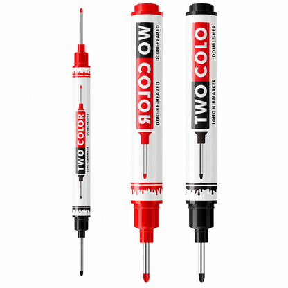 ⏳🔥LIMITED-TIME 50% OFF! ⏰10-Pack Dual Long Head Permanent Marker Pens Waterproof Oil-Based Deep Hole Scribing Markers for Woodworking