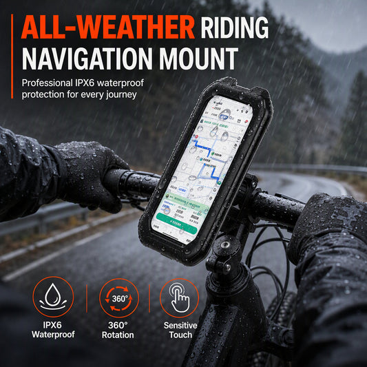 ⏳🔥LIMITED-TIME 50% OFF! ⏰Waterproof Motorcycle and Bicycle Phone Holder with Touch Screen and 360 Degree Rotation🚴