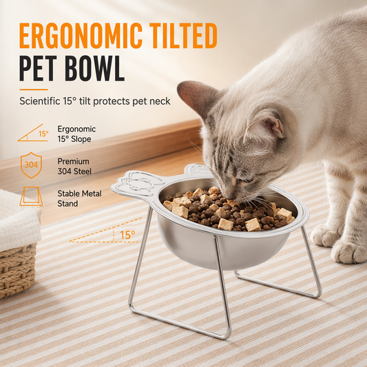 ⏳🔥LIMITED-TIME 50% OFF! ⏰Elevated Stainless Steel Pet Bowl with Raised Stand🥣🐾