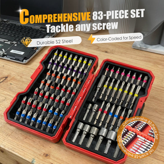 ⏳🔥LIMITED-TIME 50% OFF! ⏰🔧 83-Piece S2 Screwdriver Bit Set 🔩