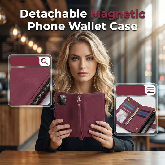 ⏳🔥LIMITED-TIME 50% OFF! ⏰2-in-1 Magnetic PU Leather Wallet Case📱🛡️