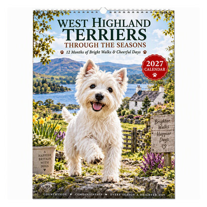 ⏳🔥LIMITED-TIME 50% OFF! ⏰ West Highland Terrier Wall Calendar🐾