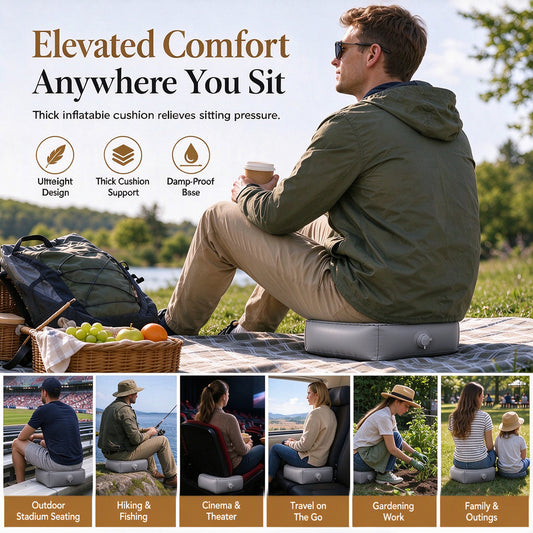 ⏳🔥LIMITED-TIME 50% OFF! ⏰🔥Buy 1 Get 1 Free🆕Portable Inflatable Concert Cushion💯Lightweight, Waterproof Outdoor Seat Pad