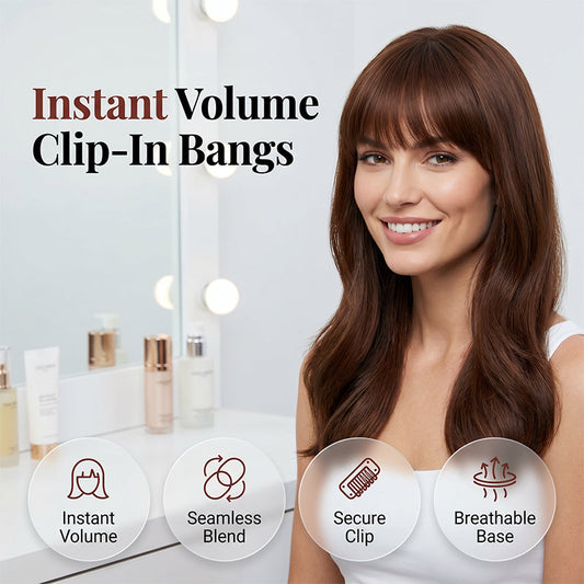 ⏳🔥LIMITED-TIME 50% OFF! ⏰Women Straight Synthetic Fringe Bangs Hair Extension, natural look & easy to attach💇