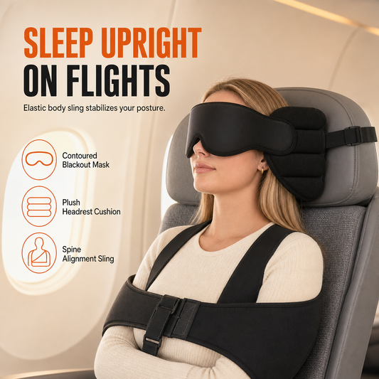 ⏳🔥LIMITED-TIME 50% OFF! ⏰Integrated Memory Foam Travel Pillow and 3D Blackout Sleep Eye Mask Set for Travel Neck Support