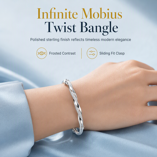 ⏳🔥LIMITED-TIME 50% OFF! ⏰✨ Mobius Twist Bangle – Dual Texture, Adjustable, Elegant 🎁💫