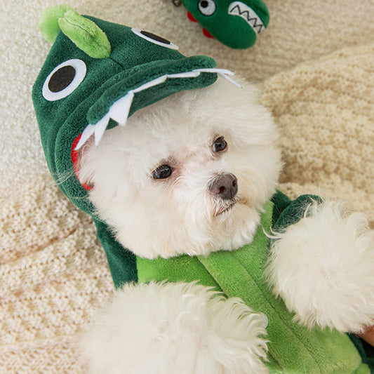 ⏳🔥LIMITED-TIME 50% OFF! ⏰Warm Plush Pet Dinosaur Hoodie Jumpsuit, soft plush costume for dogs & cats🦖🐾