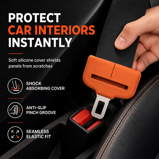 ⏳🔥LIMITED-TIME 50% OFF! ⏰ Universal Silicone Seat Belt Buckle Cover – Anti-collision, Anti-scratch, Noise Reduction 🚗